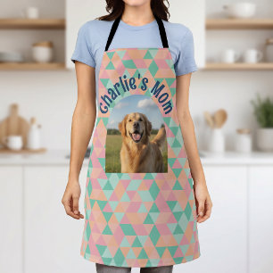 Custom Photo Personalized Dog Mom Geometric Apron