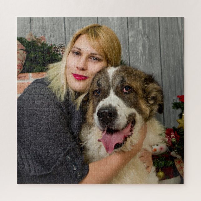 Custom Photo Personalized Double Picture  Jigsaw Puzzle (Vertical)