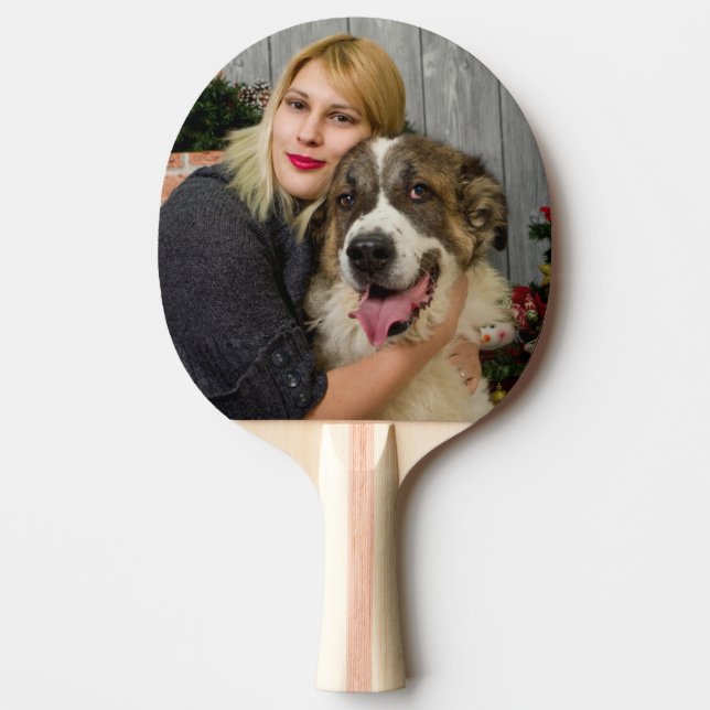 Custom Photo Personalized Double Picture  Ping Pong Paddle (Front)