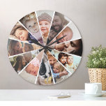 Custom Photo Personalized Family Children Friends Large Clock<br><div class="desc">Create your own customized 12 photo wall clock with your custom images.</div>