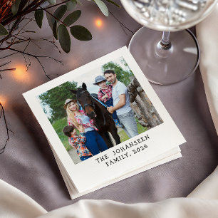 Custom Photo Personalized Family Name Texts Napkin