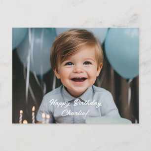 Custom photo personalized family son daughter holiday postcard