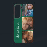 Custom Photo Personalized Forest Green Samsung Galaxy Case<br><div class="desc">Elevate your Samsung Galaxy S22 with our custom photo personalized forest green case. This sleek and stylish case showcases your favourite memories with three personalized photo slots and a space for your name. Personalized Touch: Add your favourite photos and name for a truly unique look. Make your phone as unique...</div>