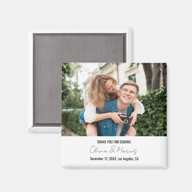 Custom Photo Personalized Fridge Wedding Party Magnet (Front/Back)