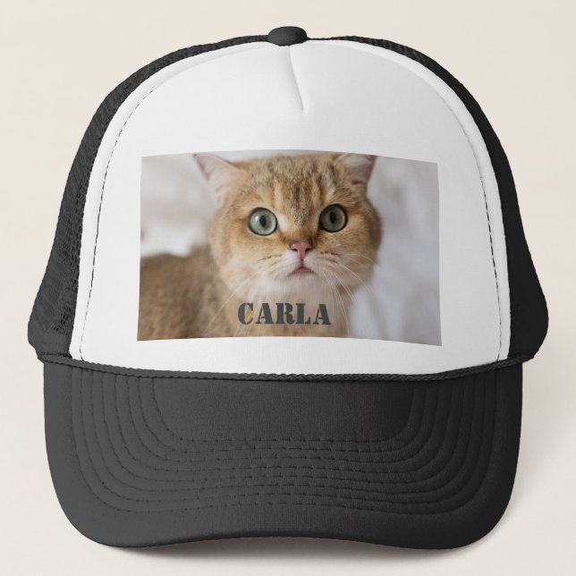 Custom Photo Personalized Gift, Chic and Elegant Trucker Hat (Front)