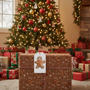 Custom photo personalized gingerbread man  gift tags