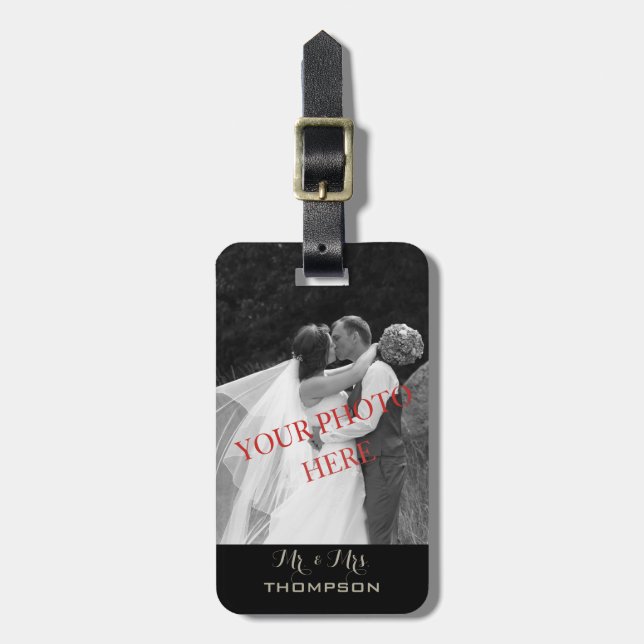 Custom photo personalized graphic luggage tag (Front Vertical)