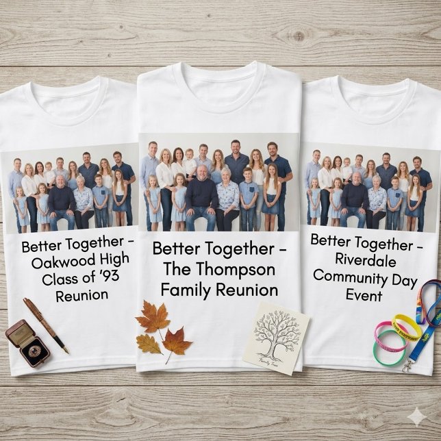 Custom Photo Personalized Group Event Keepsake T-Shirt (Creator Uploaded)