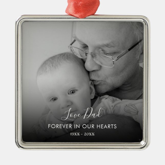 Custom Photo Personalized Memorial Death Metal Orn Ornament (Front)
