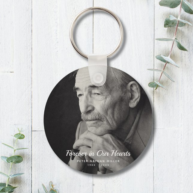 Custom Photo Personalized Memorial funeral death Keychain (Creator Uploaded)