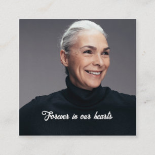 Custom Photo Personalized Memorial Funeral  Square Business Card