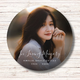 Custom Photo Personalized Memorial Tribute Funeral 1 Inch Round Button