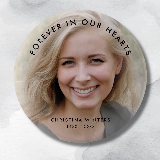 Custom Photo Personalized Memorial Tribute Funeral 2 Inch Round Button (Photo Memorial Button )