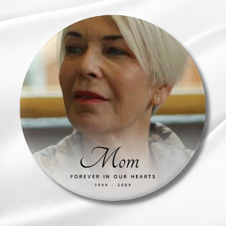 Custom Photo Personalized Memorial Tribute Funeral 3 Inch Round Button