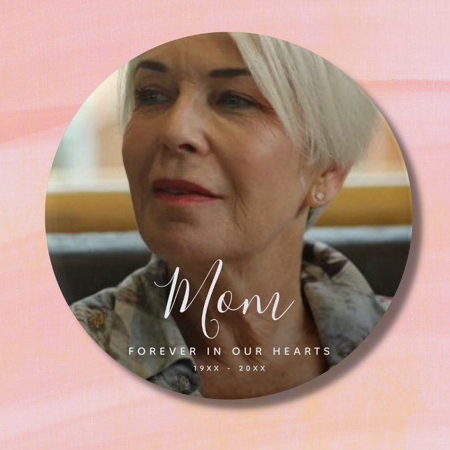 Custom Photo Personalized Memorial Tribute Funeral 3 Inch Round Button (Creator Uploaded)