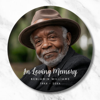 Custom Photo Personalized Memorial Tribute Funeral 4 Inch Round Button