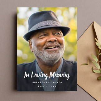 Custom Photo Personalized Memorial Tribute Funeral Invitation