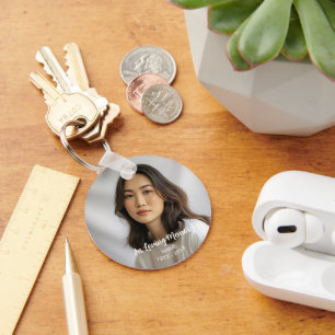 Custom Photo Personalized Memorial Tribute Funeral Keychain