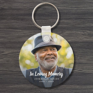 Custom Photo Personalized Memorial Tribute Funeral Keychain