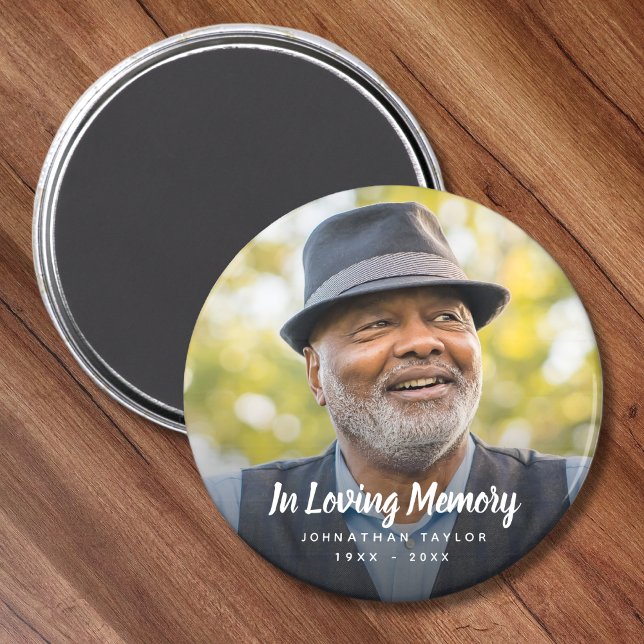 Custom Photo Personalized Memorial Tribute Funeral Magnet (Photo Memorial Magnet)