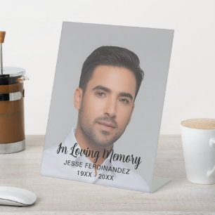 Custom Photo Personalized Memorial Tribute Funeral Pedestal Sign