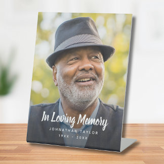 Custom Photo Personalized Memorial Tribute Funeral Pedestal Sign