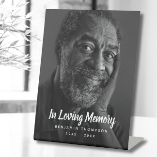 Custom Photo Personalized Memorial Tribute Funeral Pedestal Sign