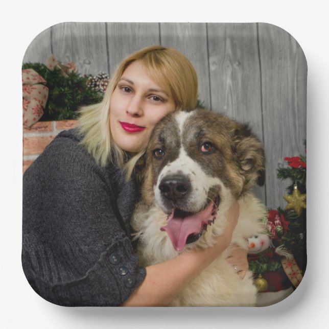 Custom Photo Personalized Modern Paper Plate (Front)