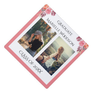 Custom Photo Personalized Name And Class Graduation Cap Topper