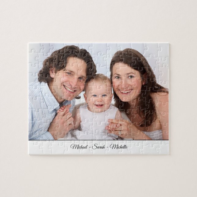 Custom Photo Personalized Name Jigsaw Puzzle (Horizontal)