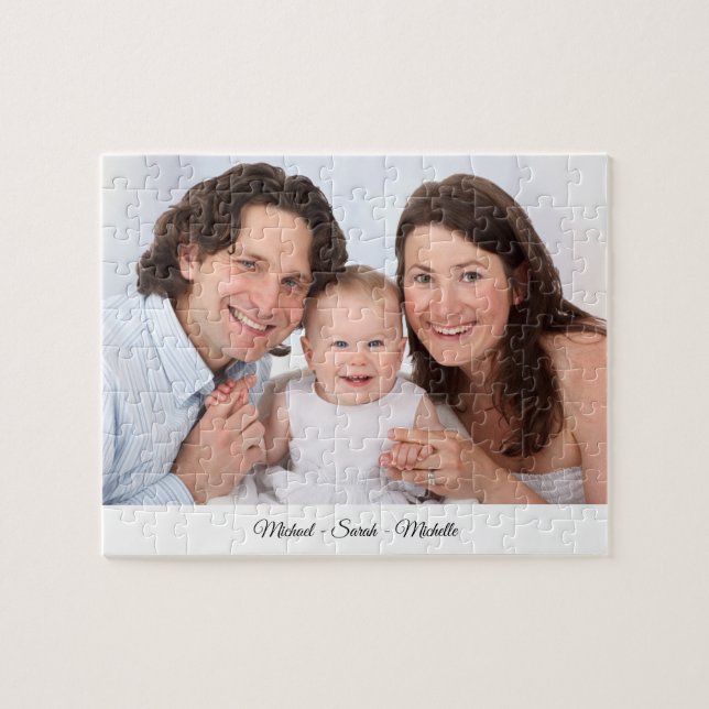 Custom Photo Personalized Name Jigsaw Puzzle (Horizontal)