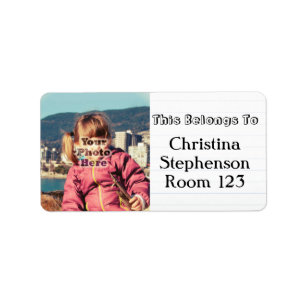 Custom Photo Personalized Name School Labels