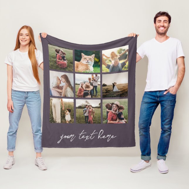 Custom Photo Personalized Picture Collage Fleece Blanket (In Situ)