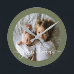 Custom Photo Personalized Round Clock<br><div class="desc">DIY Custom Photo Personalized wall clock from Ricaso - add your own photograph and text</div>