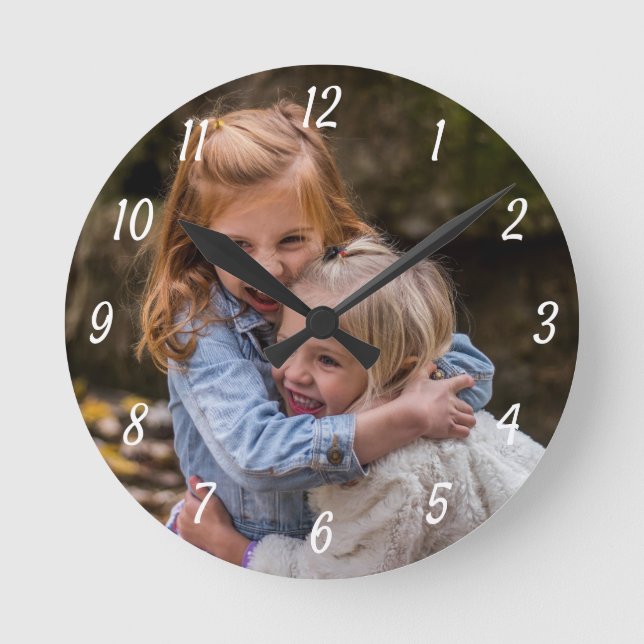 Custom Photo Personalized  Round Clock (Front)