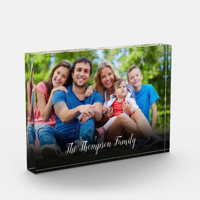 Custom Photo Personalized Script Name Block (Left)