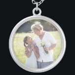 Custom Photo Personalized Silver Plated Necklace<br><div class="desc">Add your custom personalized photo to this necklace to take your loved ones everywhere you go! Would make a great gift for new mothers, Mother's Day, Christmas, anniversaries, grandmothers, your best friend or any other special person in your life. Click the "Customize It" button to add your own custom text...</div>