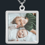 Custom Photo Personalized Silver Plated Necklace<br><div class="desc">Add your custom personalized photo to this necklace to take your loved ones everywhere you go! Would make a great gift for new mothers, Mother's Day, Christmas, anniversaries, grandmothers, your best friend or any other special person in your life. Click the "Customize It" button to add your own custom text...</div>