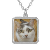 Custom Photo Personalized Silver Plated Necklace (Front)