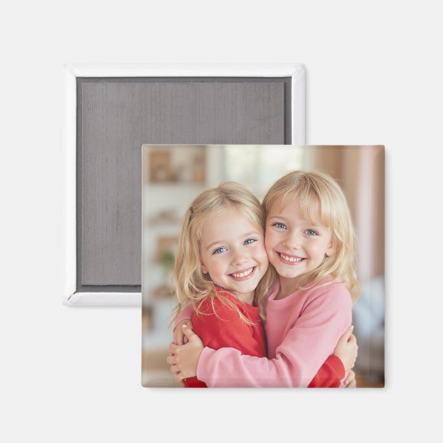 Custom Photo Personalized Square Magnet (Front/Back)