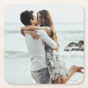 Custom Photo Personalized Square Paper Coaster