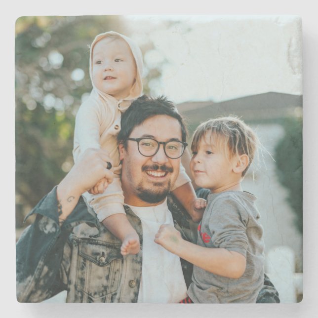 Custom Photo Personalized Stone Coaster (Front)