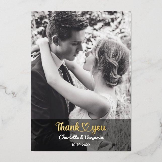 Custom Photo Personalized Stylish Romantic Wedding (Front)