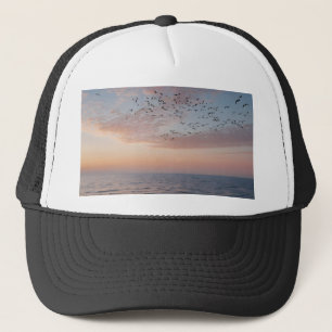 Custom Photo Personalized Sunset Beach Waves Trucker Hat