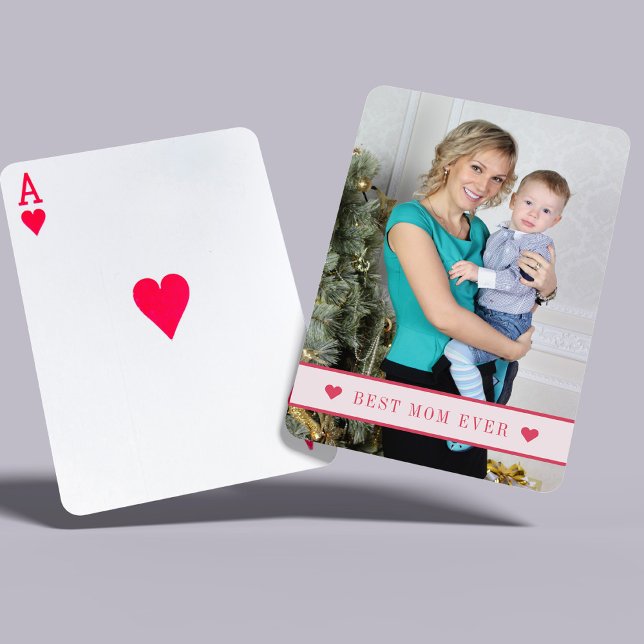 Custom photo personalized text family modern playing cards (Creator Uploaded)