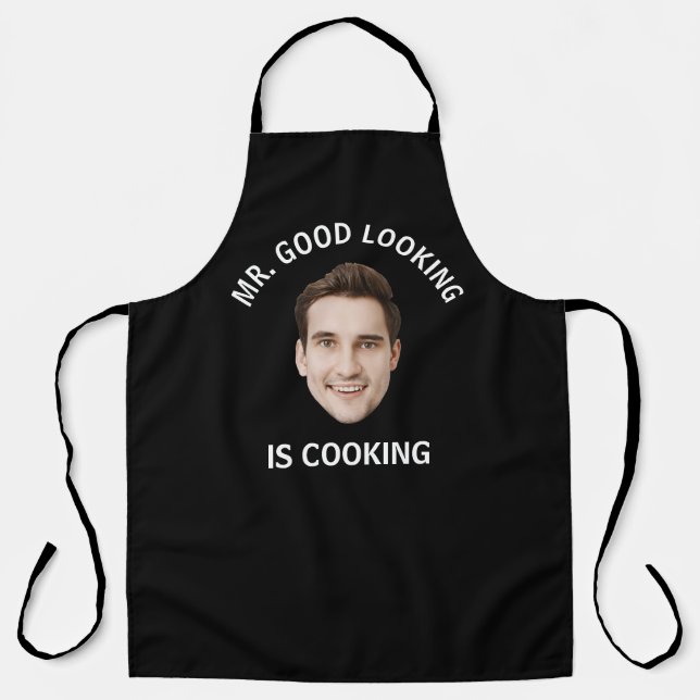 Custom Photo Personalized Text Her Him Women Men Apron (Front)