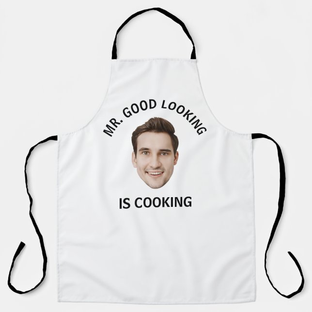 Custom Photo personalized Text Her Him Women Men Apron (Front)