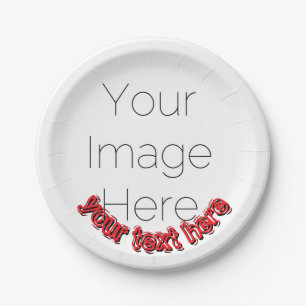 Custom Photo – Personalized text  Paper Plate