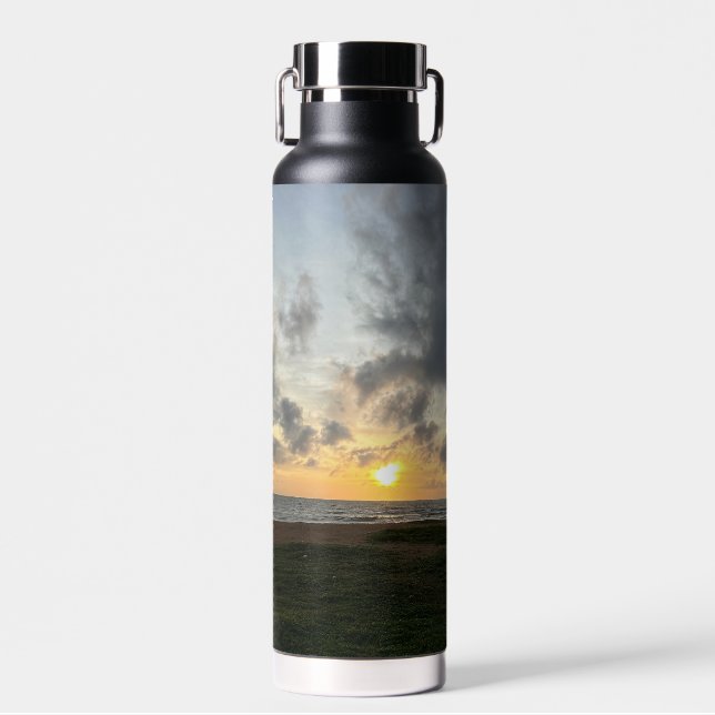 Custom Photo Personalized Wall Clock Water Bottle (Front)