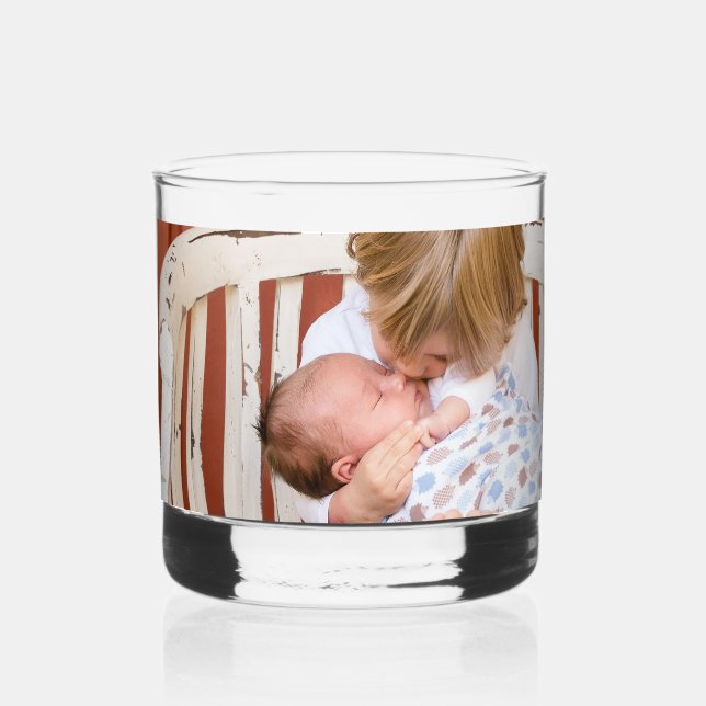 Custom Photo Personalized  Whiskey Glass (Front)